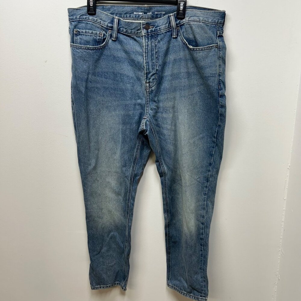 Old navy straight taper light medium wash jean 38x30